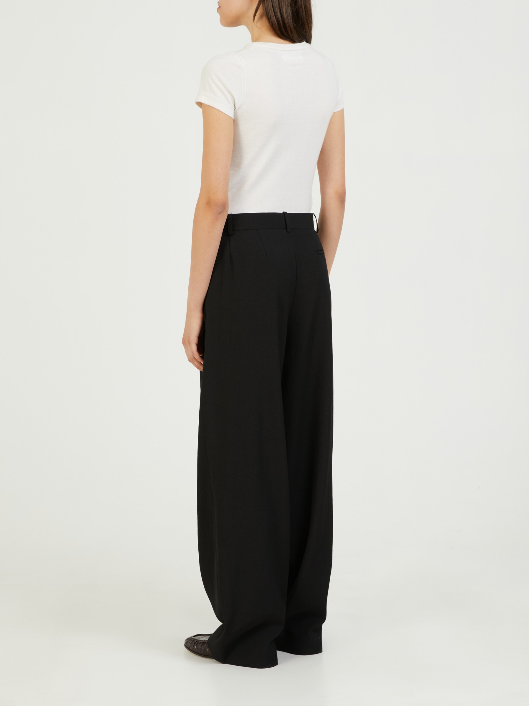 The Row Wool Pants Rufos Black Slacks