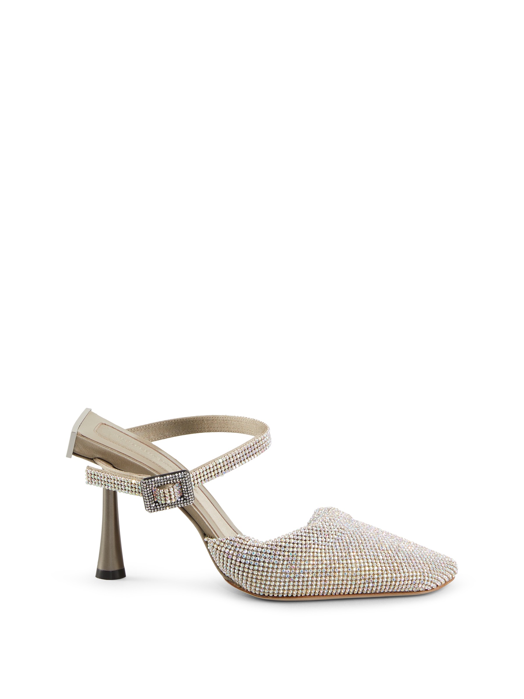 BENEDETTA BRUZZICHES Rhinestone Mules Elena Silver High Heels