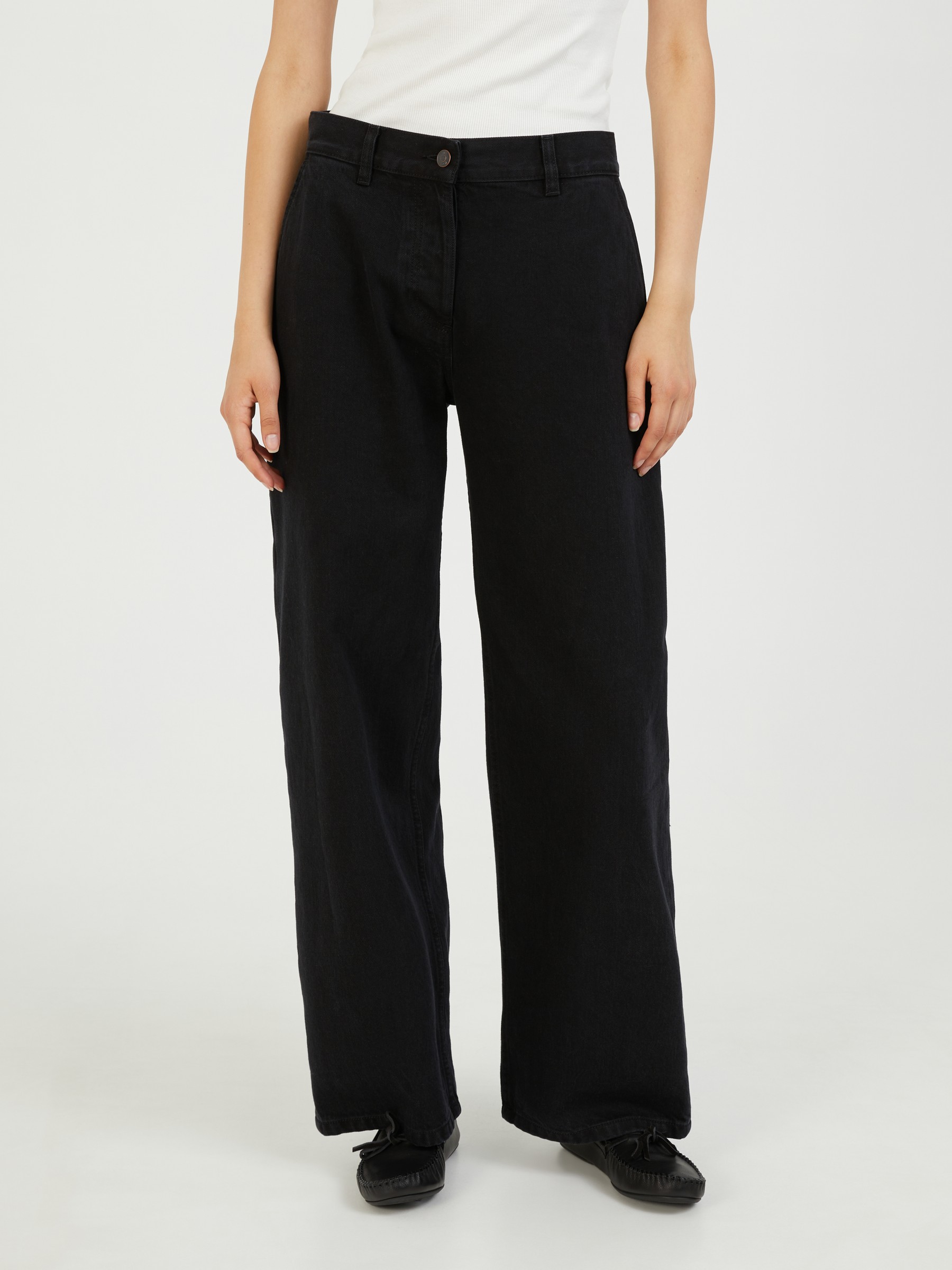 The Row Wide Leg Jeans Perseo Black The Row