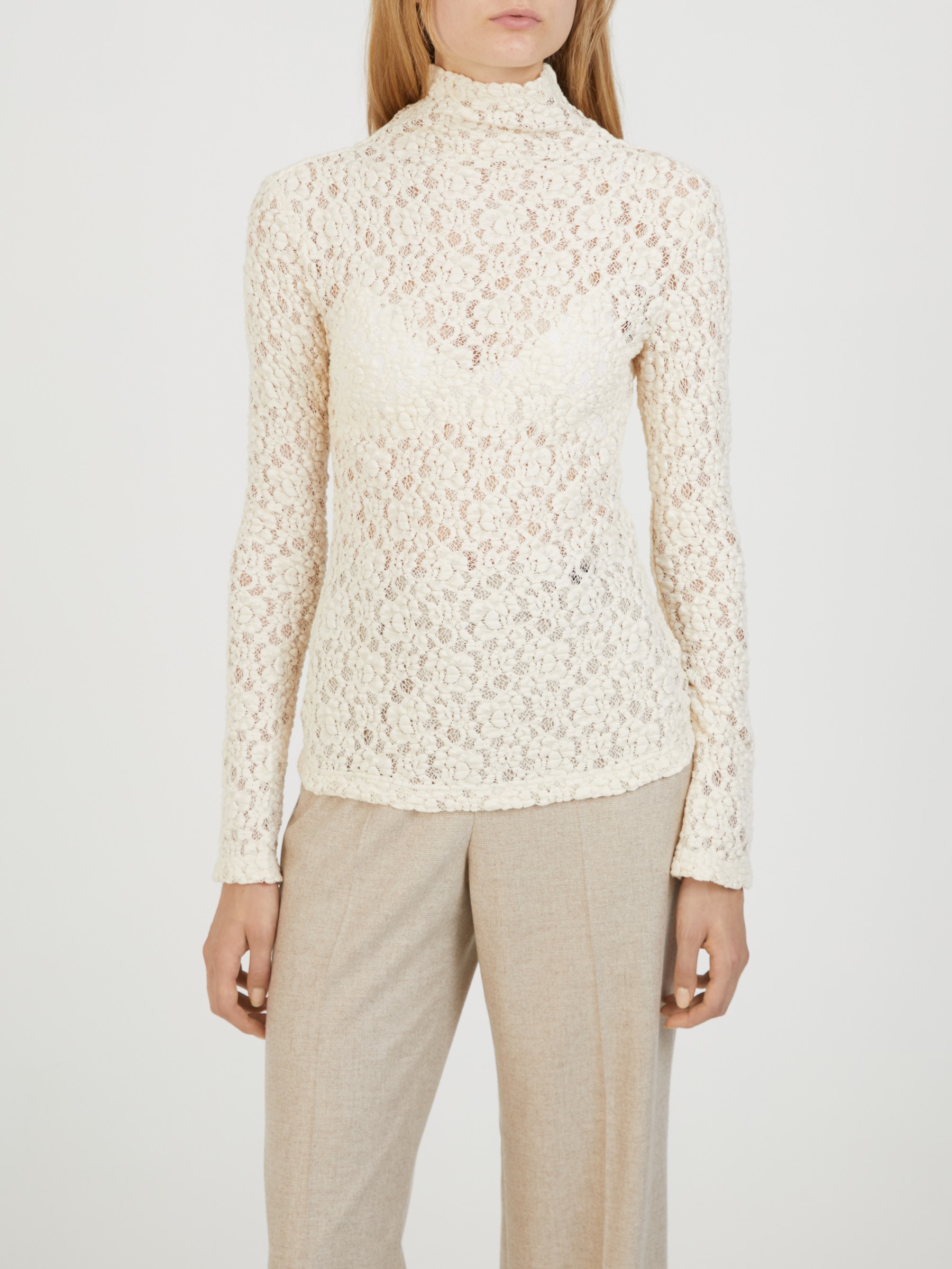 Chloé Lace long sleeve shirt Cream