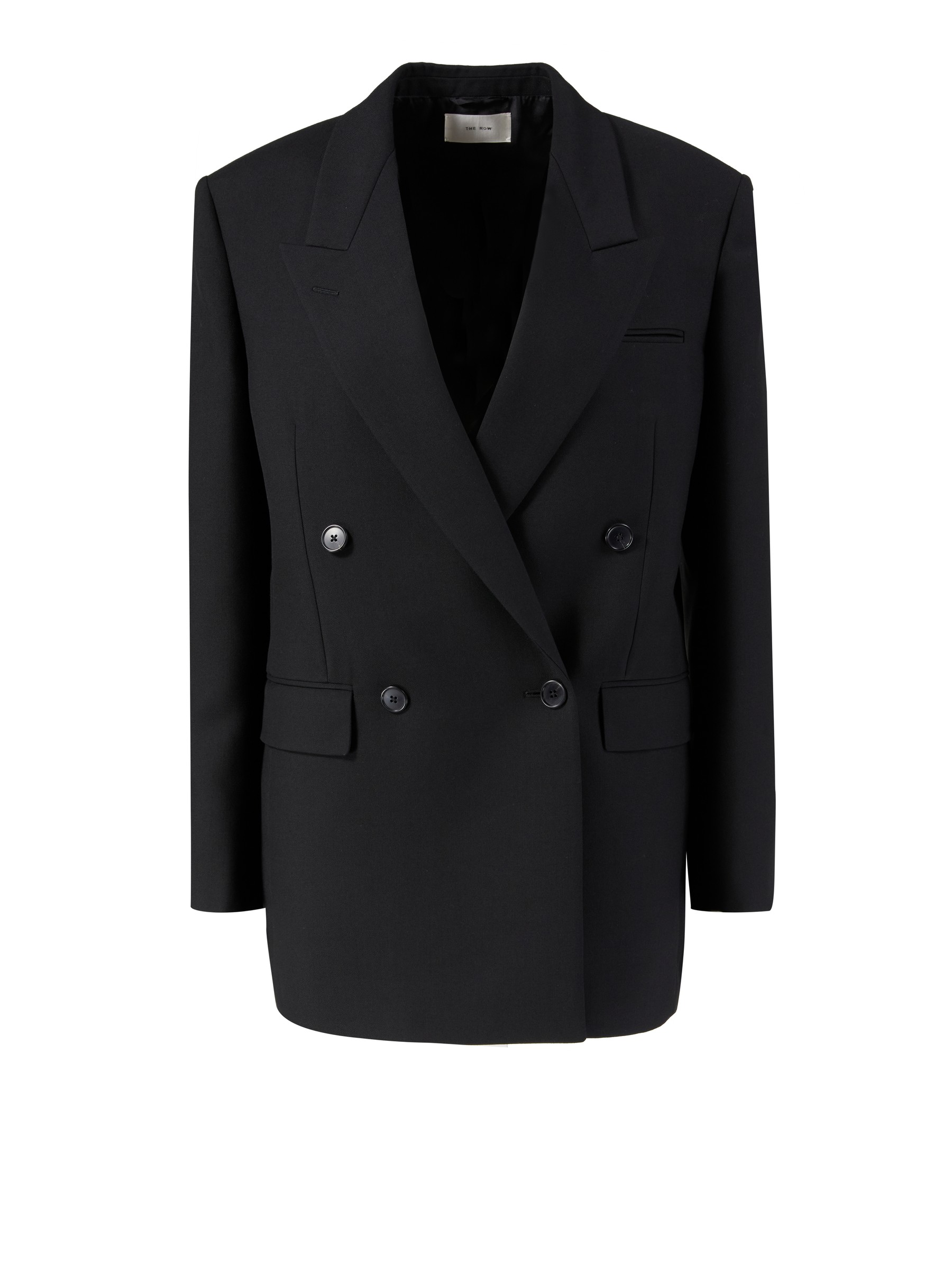 The Row Wool silk blazer with shoulder pads Myriam Black The Row