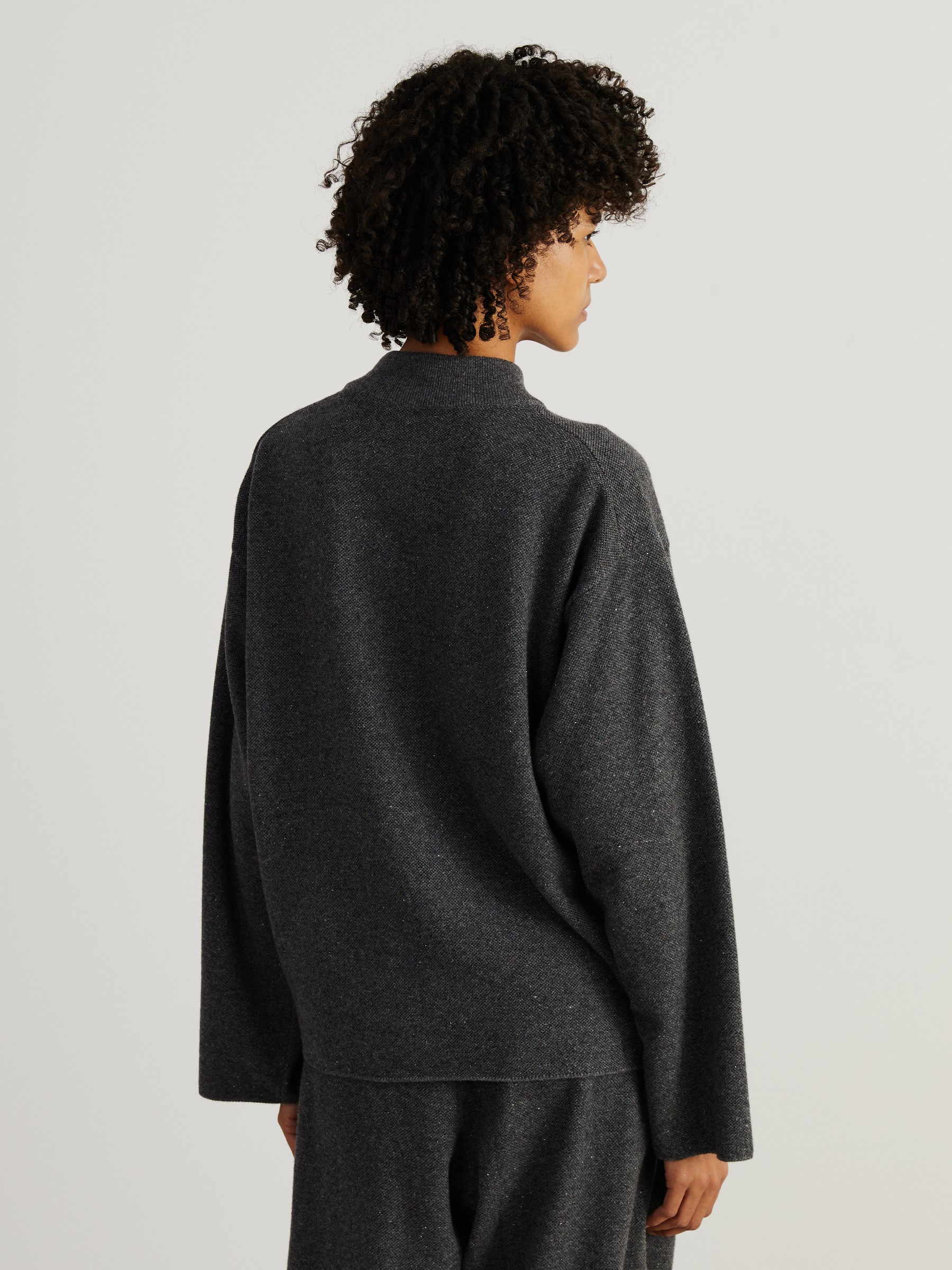 The Row Cashmere Daverio Sweater Grey Melange Cashmere Knits