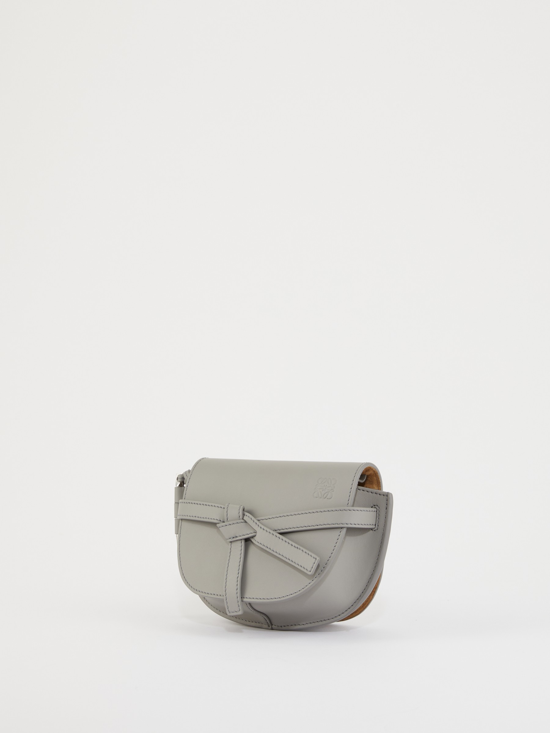 Gate Dual Mini Leather Shoulder Bag in Grey - Loewe
