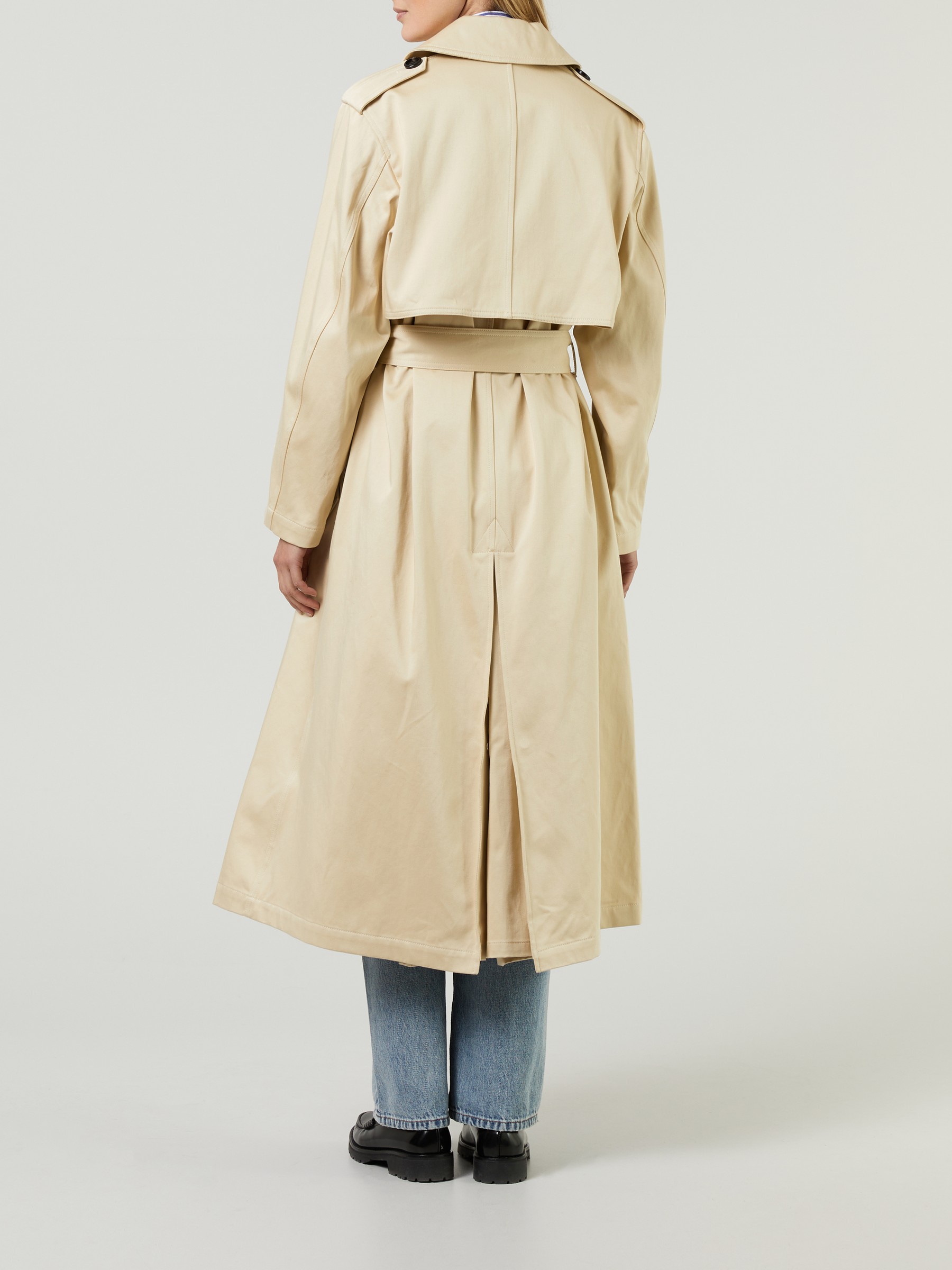 Trench Coat Beige Cotton