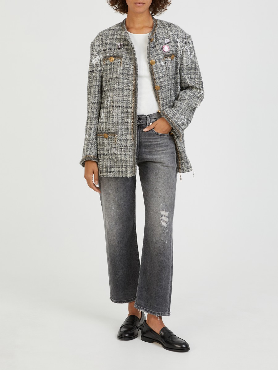 R13 Wool Tweed Jacket Grey R13