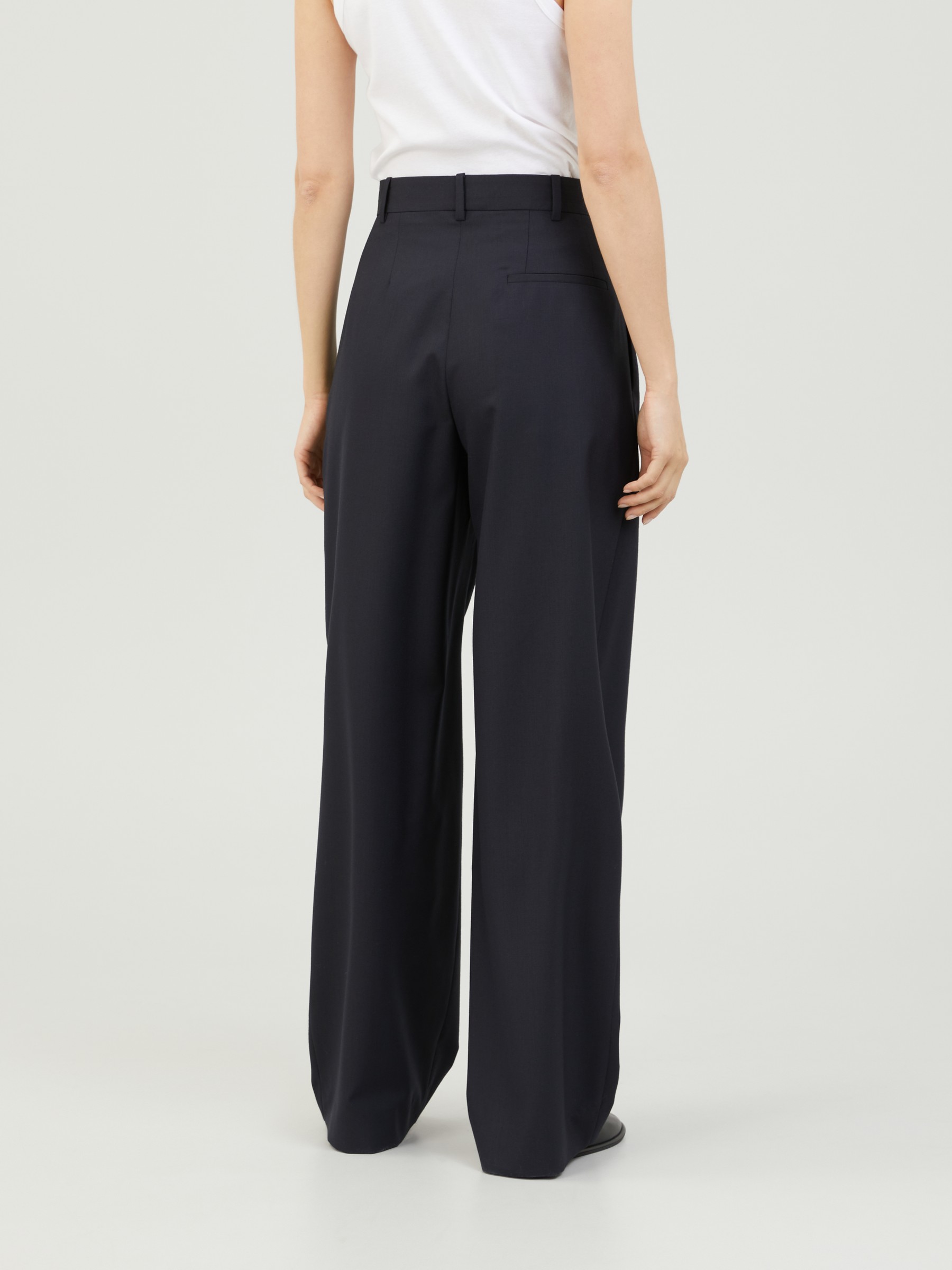 The Row Wool Pants Bufus Navy Blue Pants