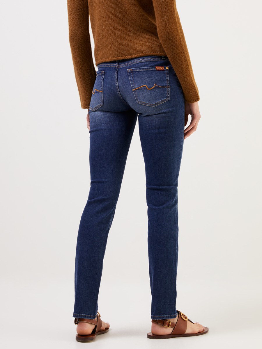 7 For All Mankind Jeans Roxanne Blue Straight Leg Jeans