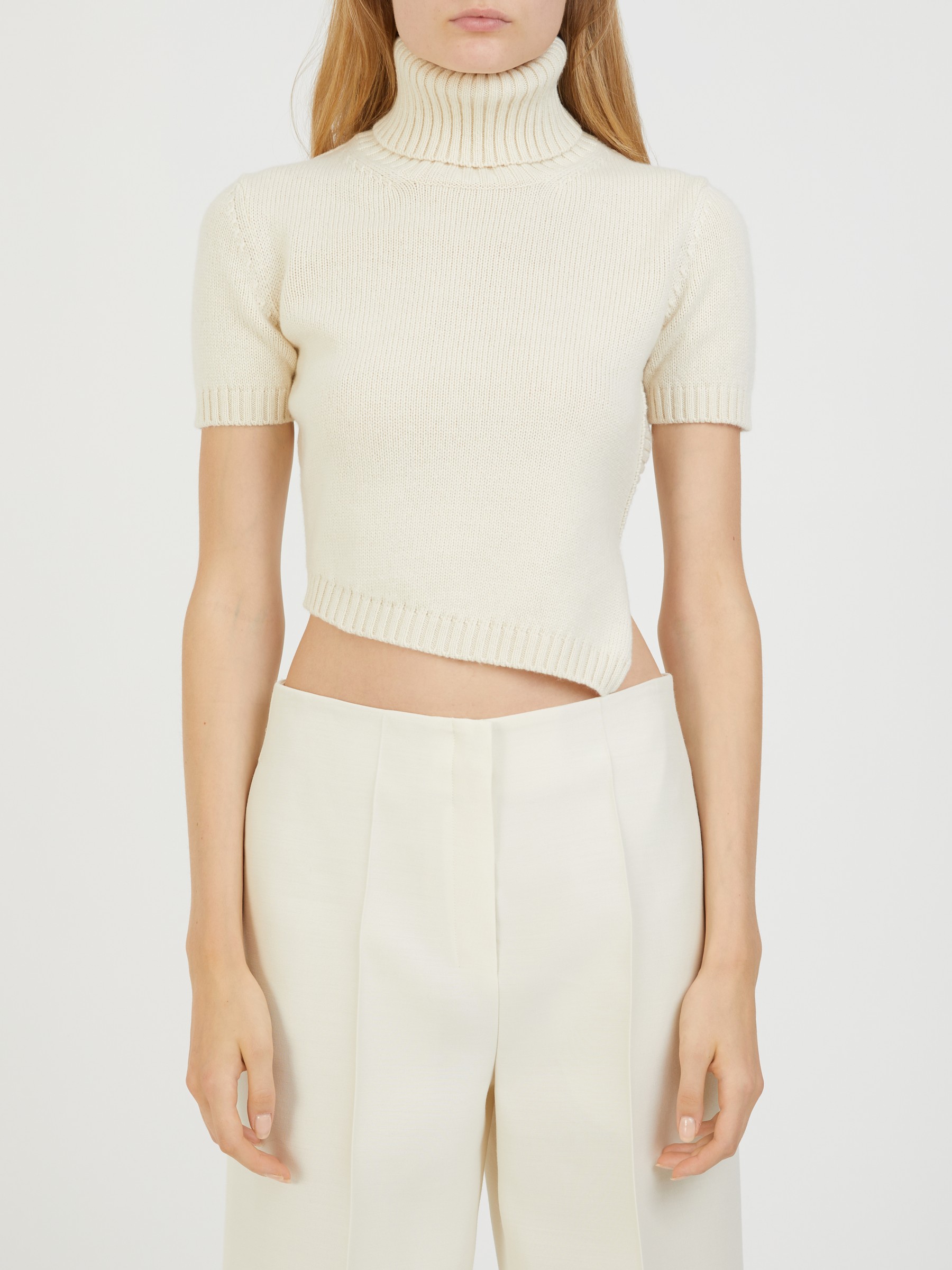 The Row Cashmere short sleeved sweater Dria Cream Cashmere Knits