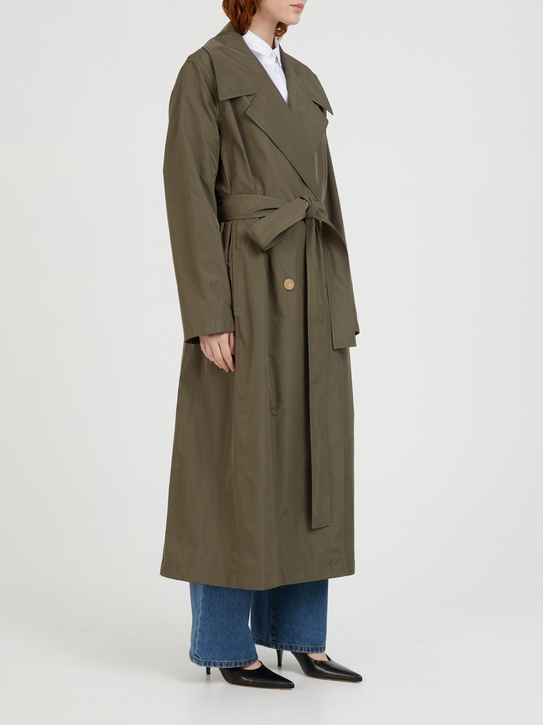 The Row Silk taffeta trench coat 'Cadel' Khaki | Trench Coats