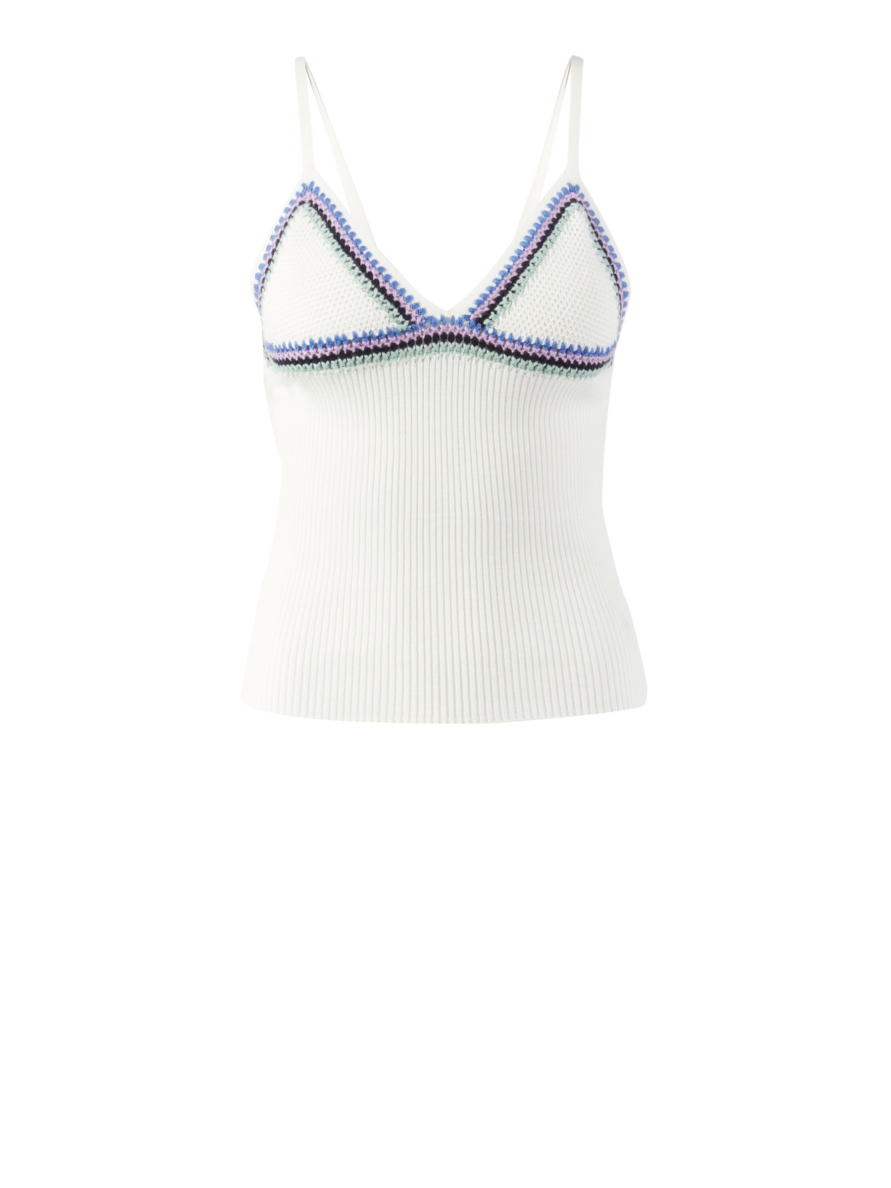 Crochet Knit Tank Top in Milk