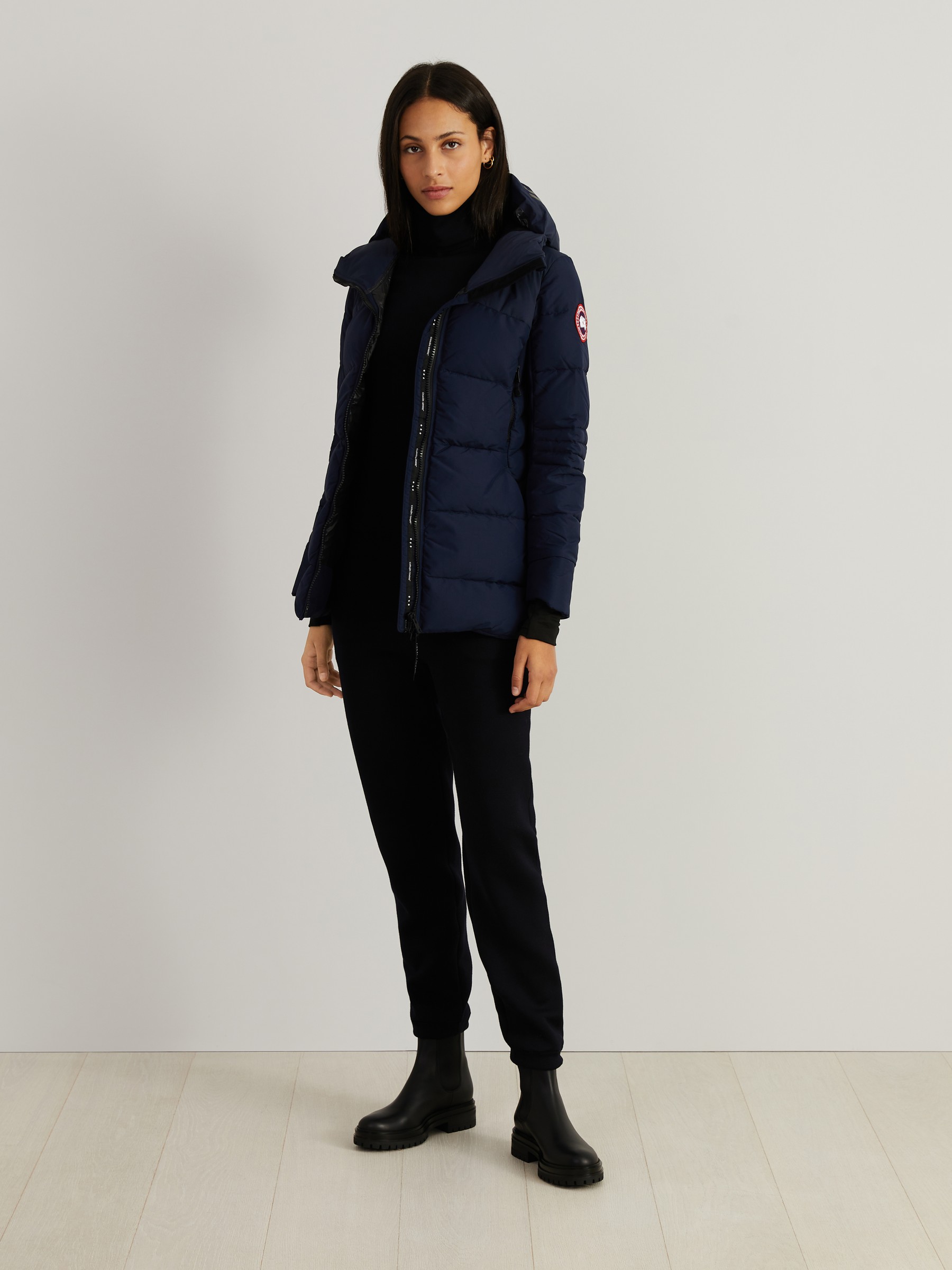 dark blue canada goose coat