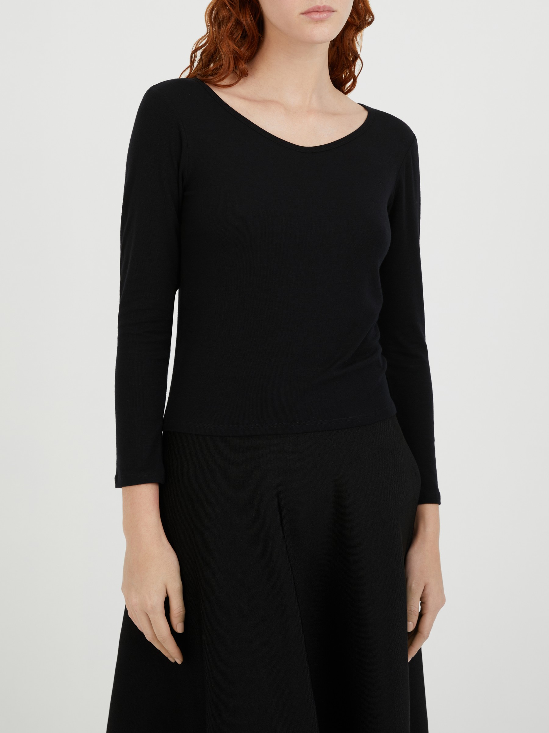 The Row Long sleeved T shirt Raya Black Long Sleeve Shirts