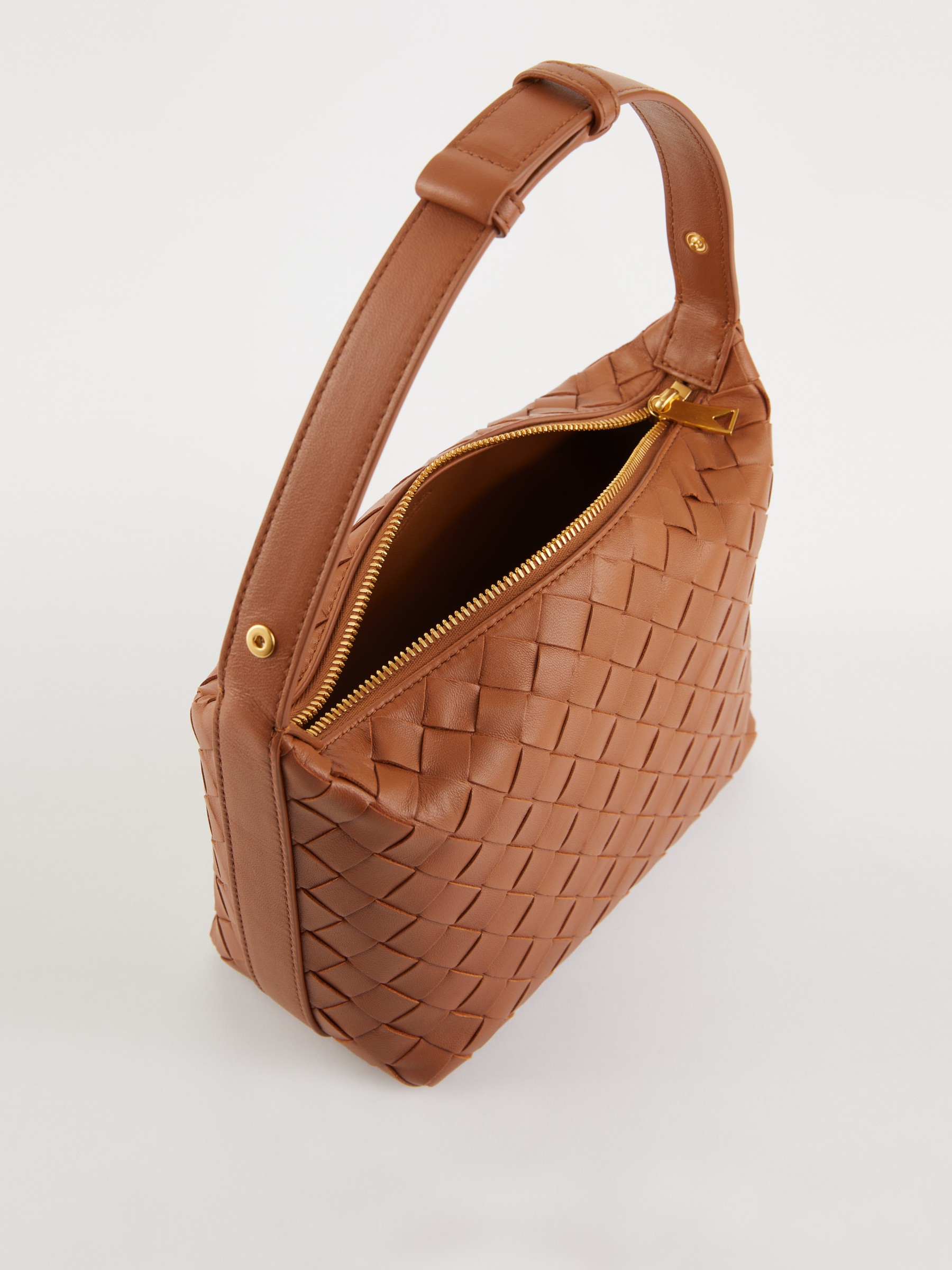 Bottega Veneta Women's Small Wallace Leather Top-Handle Bag - Wood