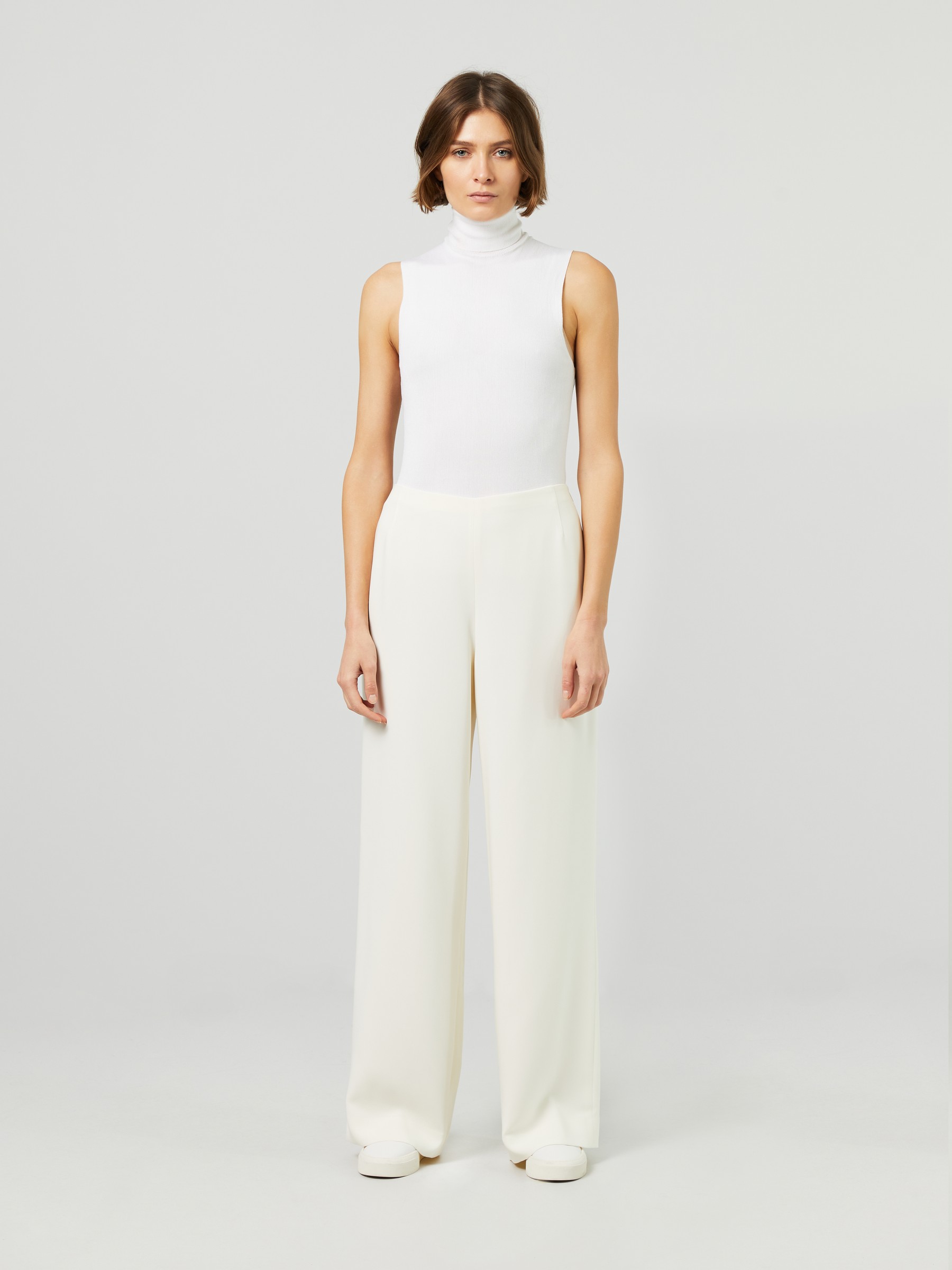 The Row Soft Fabric Pants Mist Cream Slacks