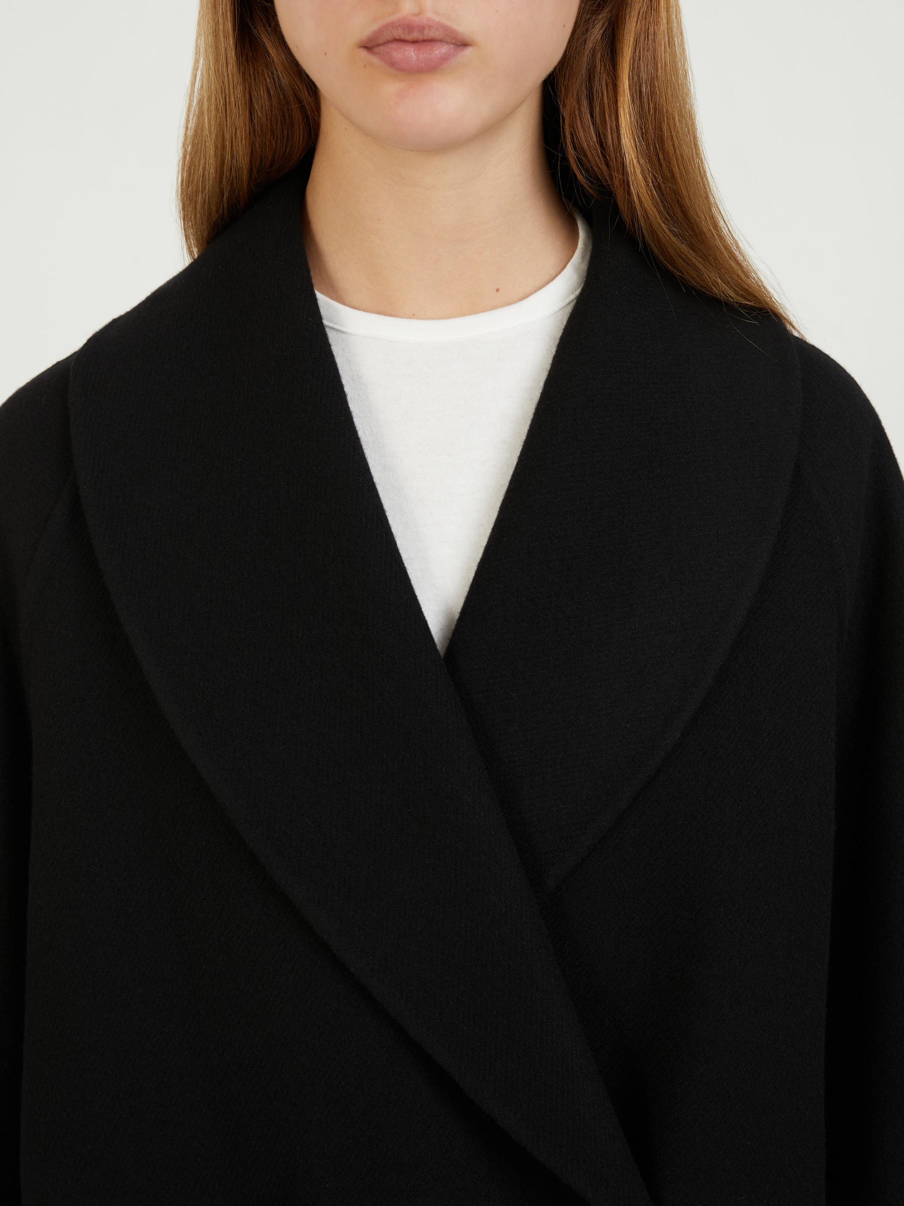 The Row Coat Polli Black Cashmere Knits