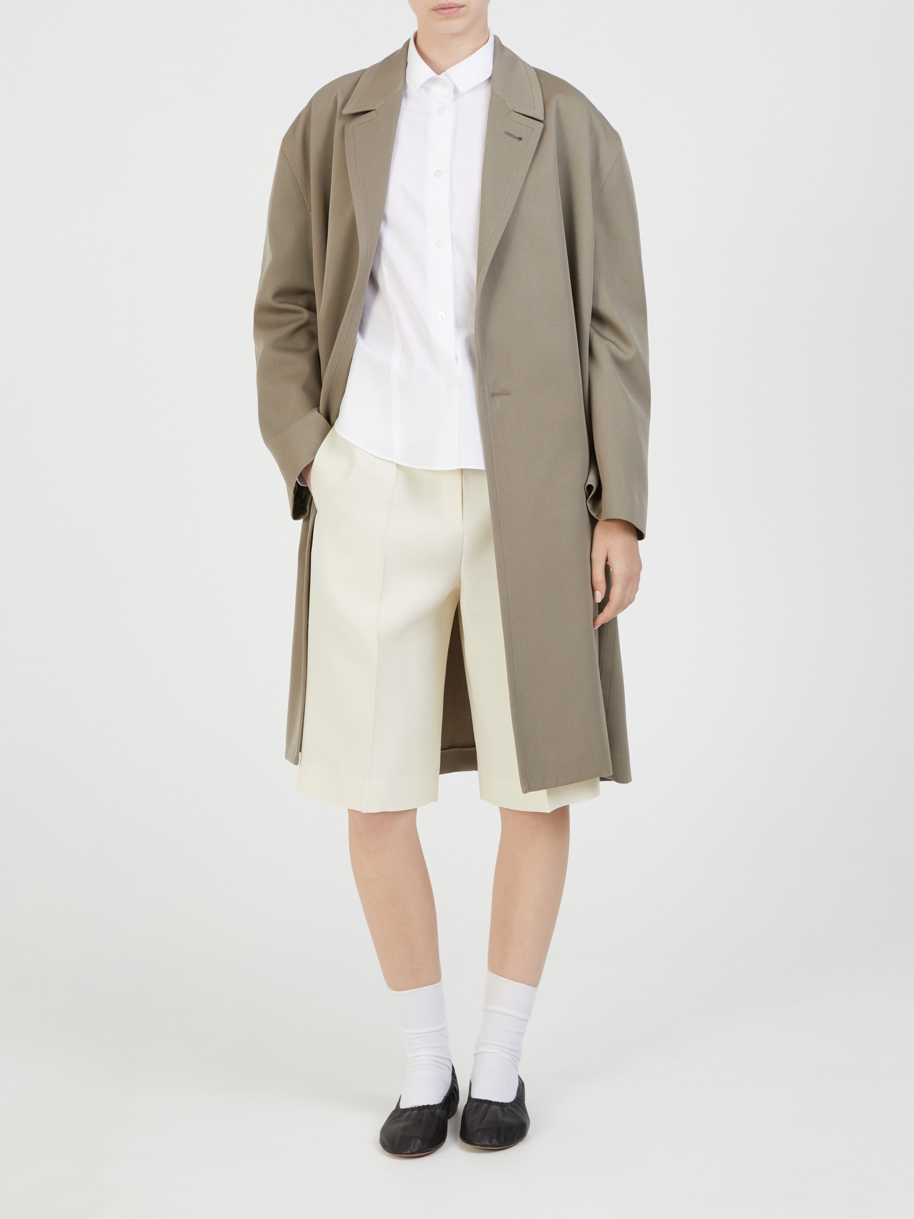 The Row Woll Jacket Clancy Coat Khaki The Row