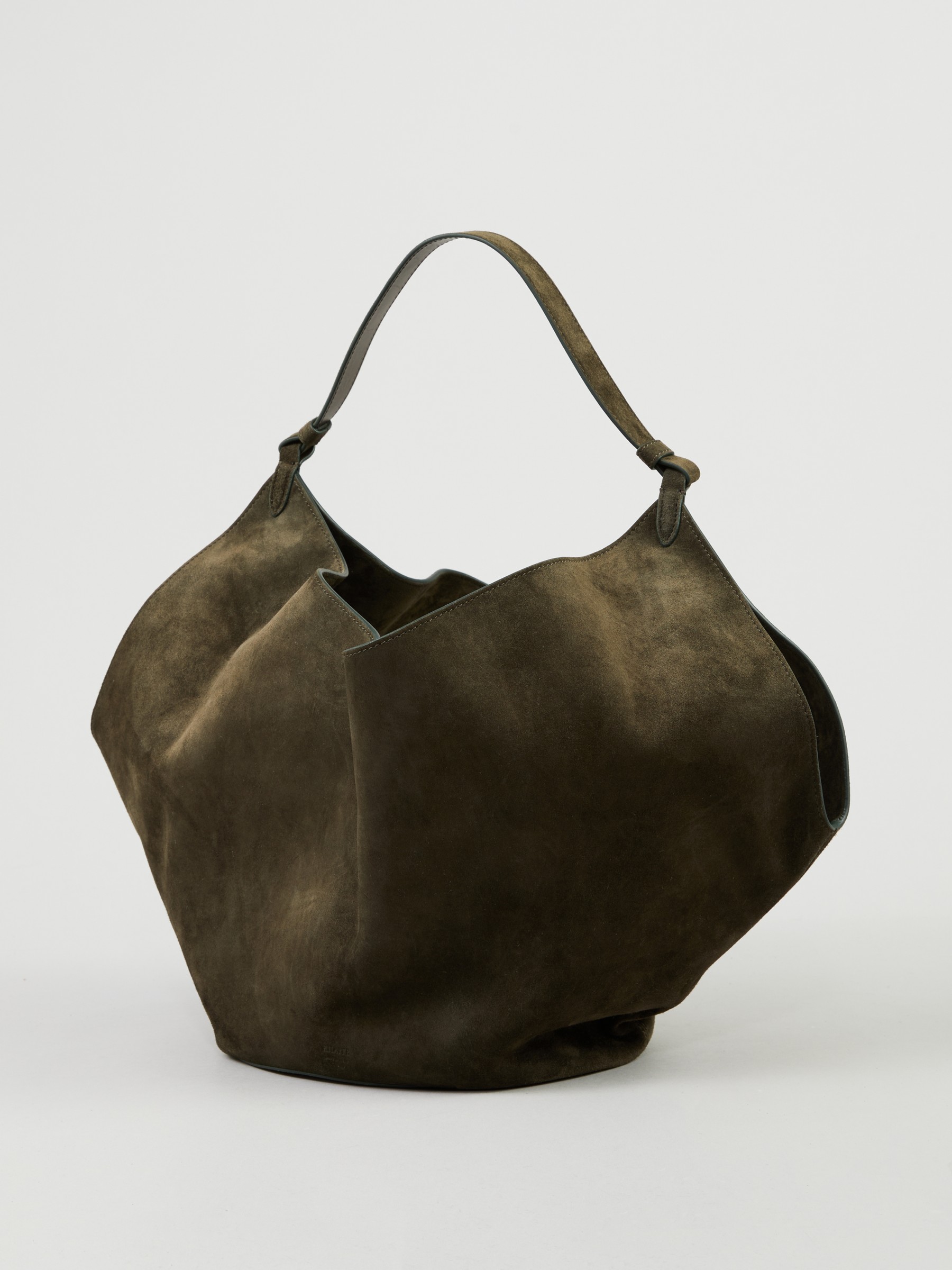 Khaite - Medium Lotus Midnight Suede Tote