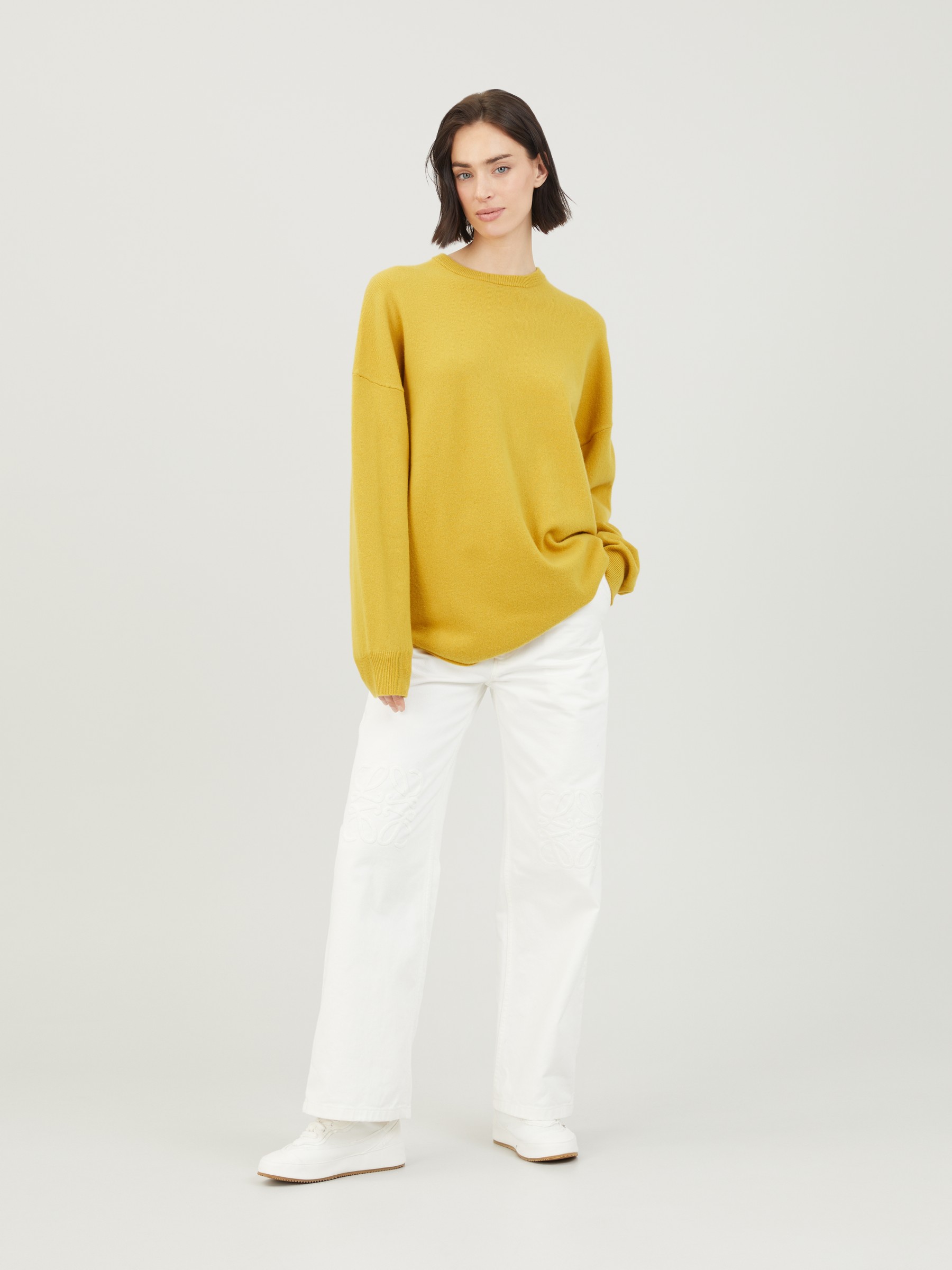 extreme cashmere x Cashmere-Sweater 'n°53 Crew Hop' in yellow