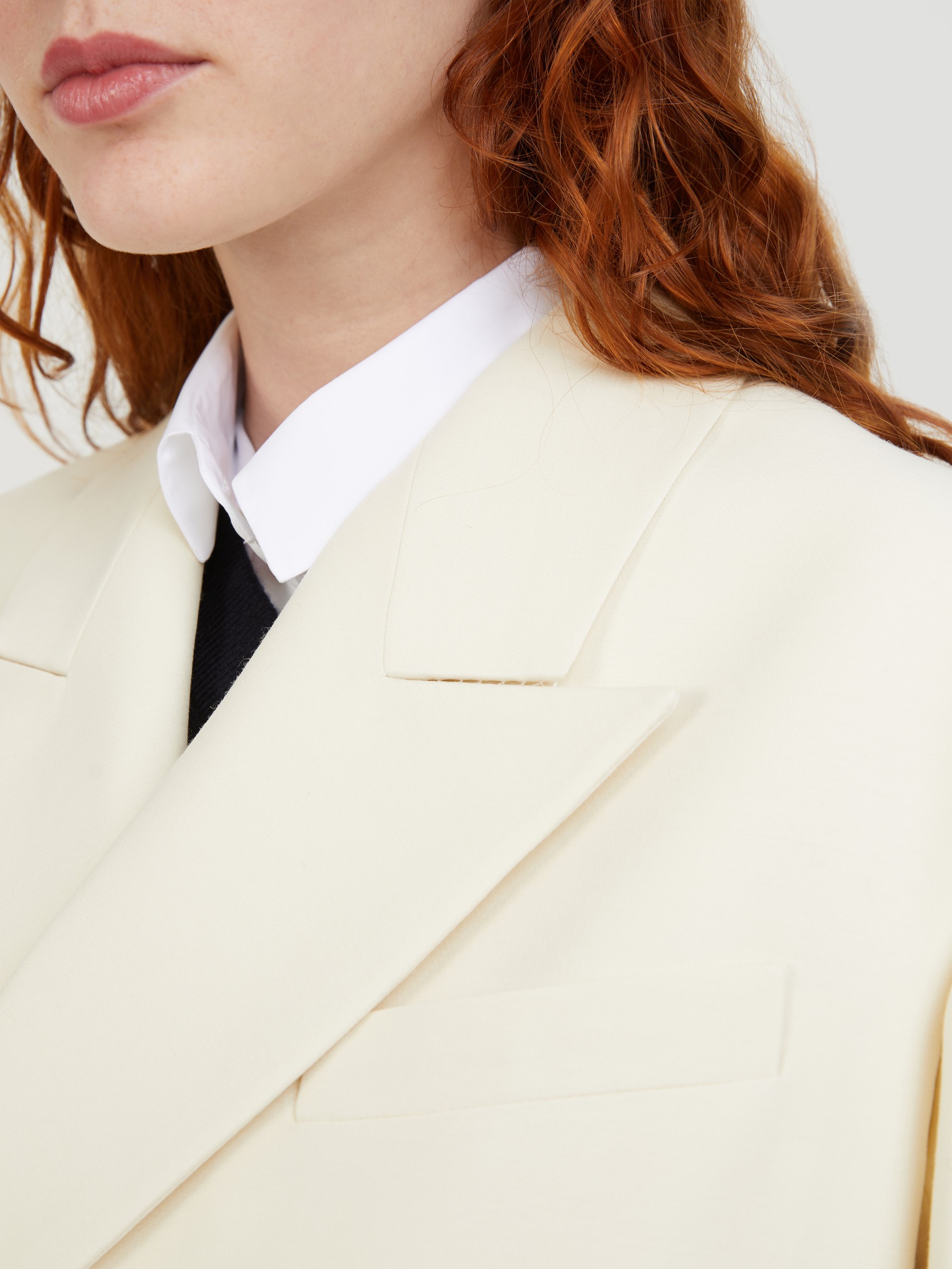 The Row Wool Silk Blazer Cosima Cream The Row