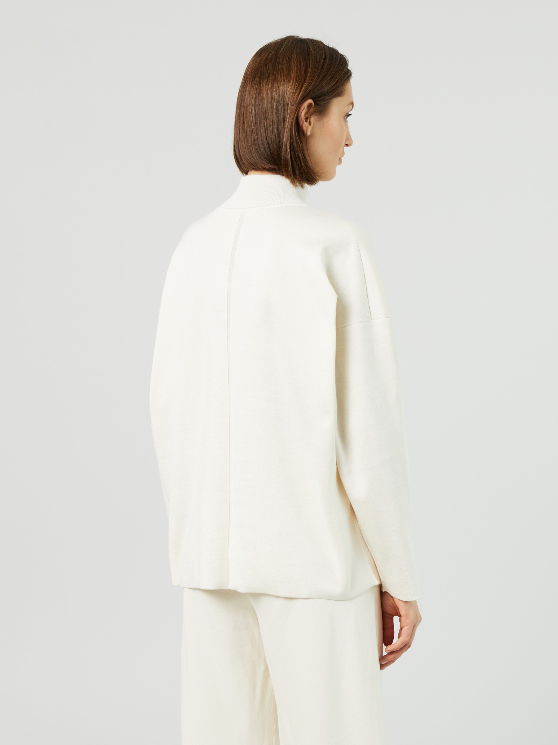 The Row Silk Finlee Sweater Cream Turtlenecks