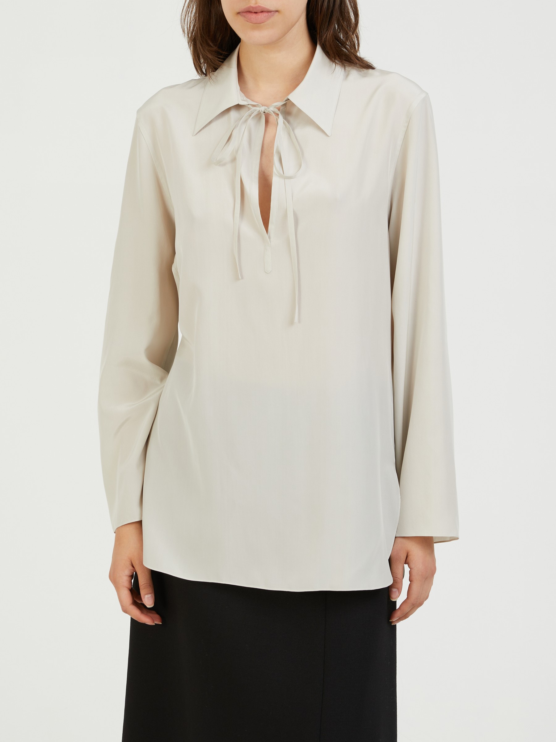 The Row Seidenbluse Malon Cream The Row