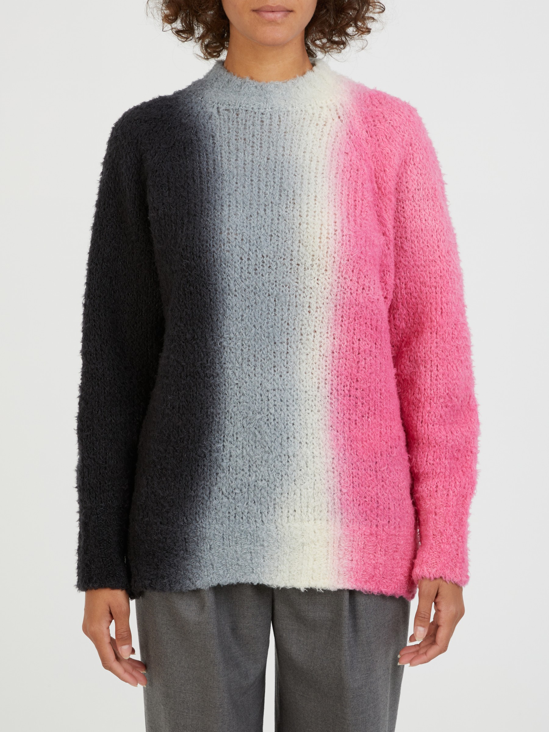 Sacai Multicolor Wool Sweater Pink/Black | Cashmere & Knits