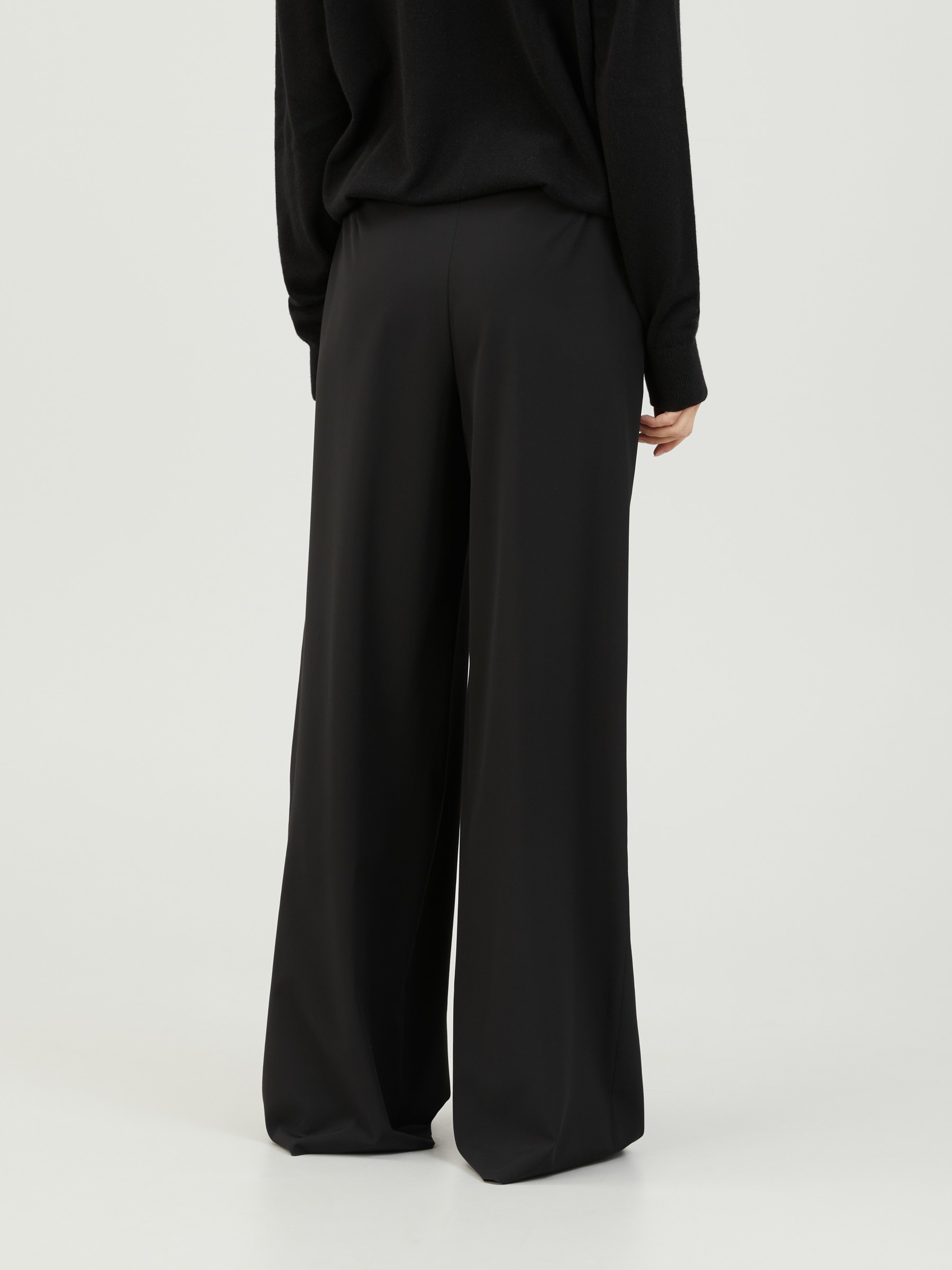 The Row Wide Wool Pants Barrie Black Slacks