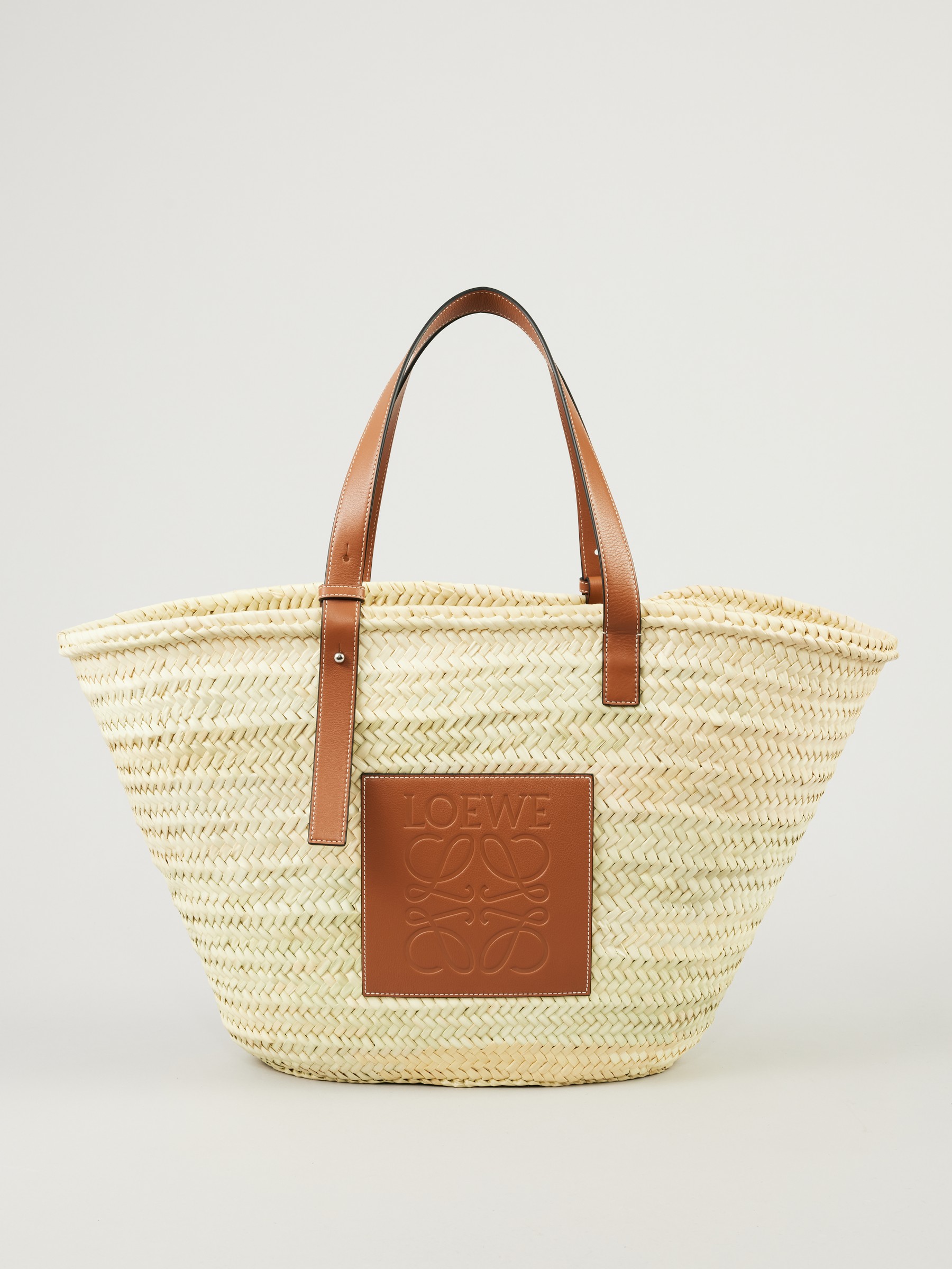 Loewe Large Basket Bag In Natural & Tan