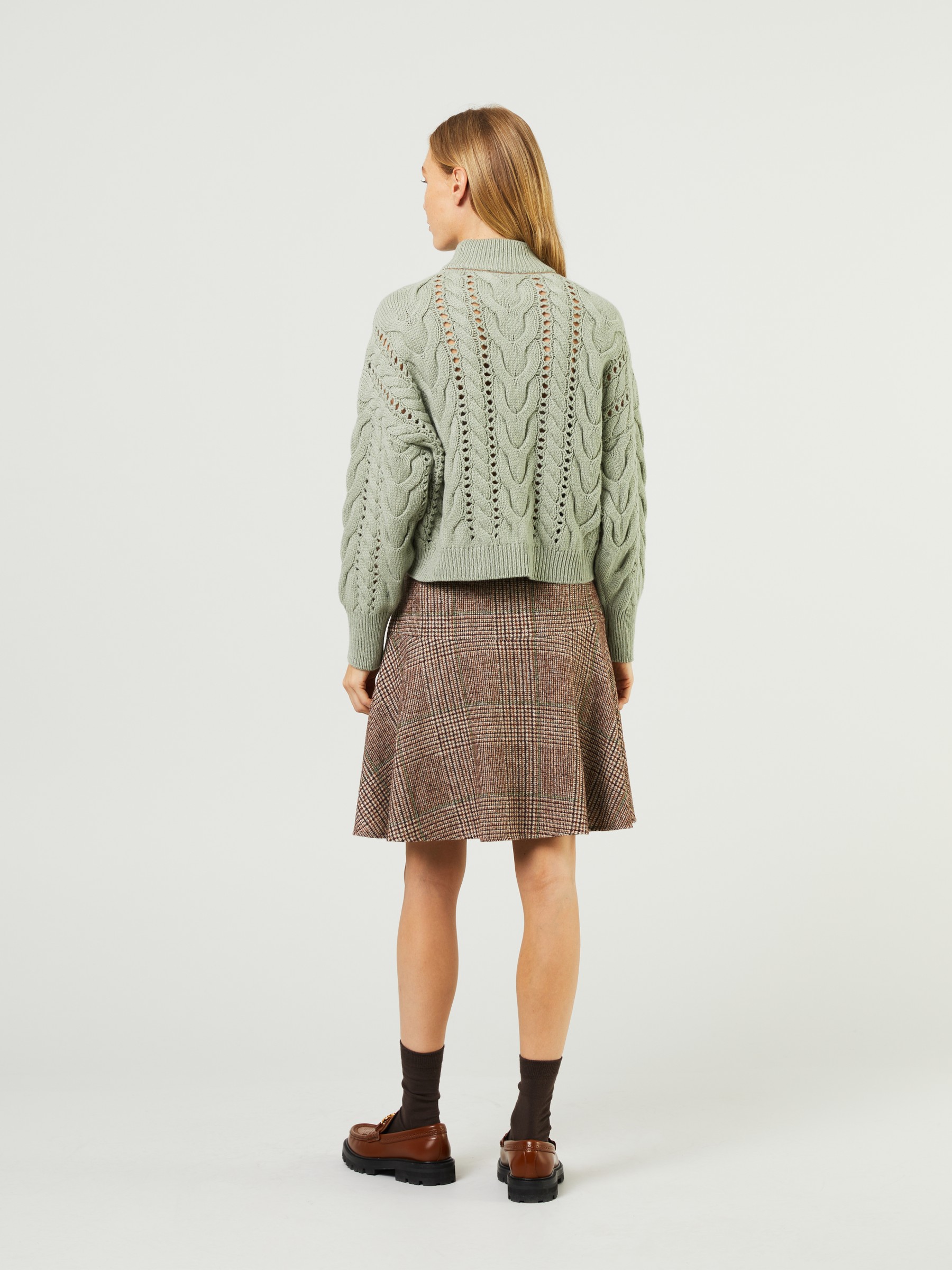 Brunello Cucinelli Woll-Cashmere-Pullover Grün in Grün Damen Bekleidung Pullover und Strickwaren Sweatjacken 