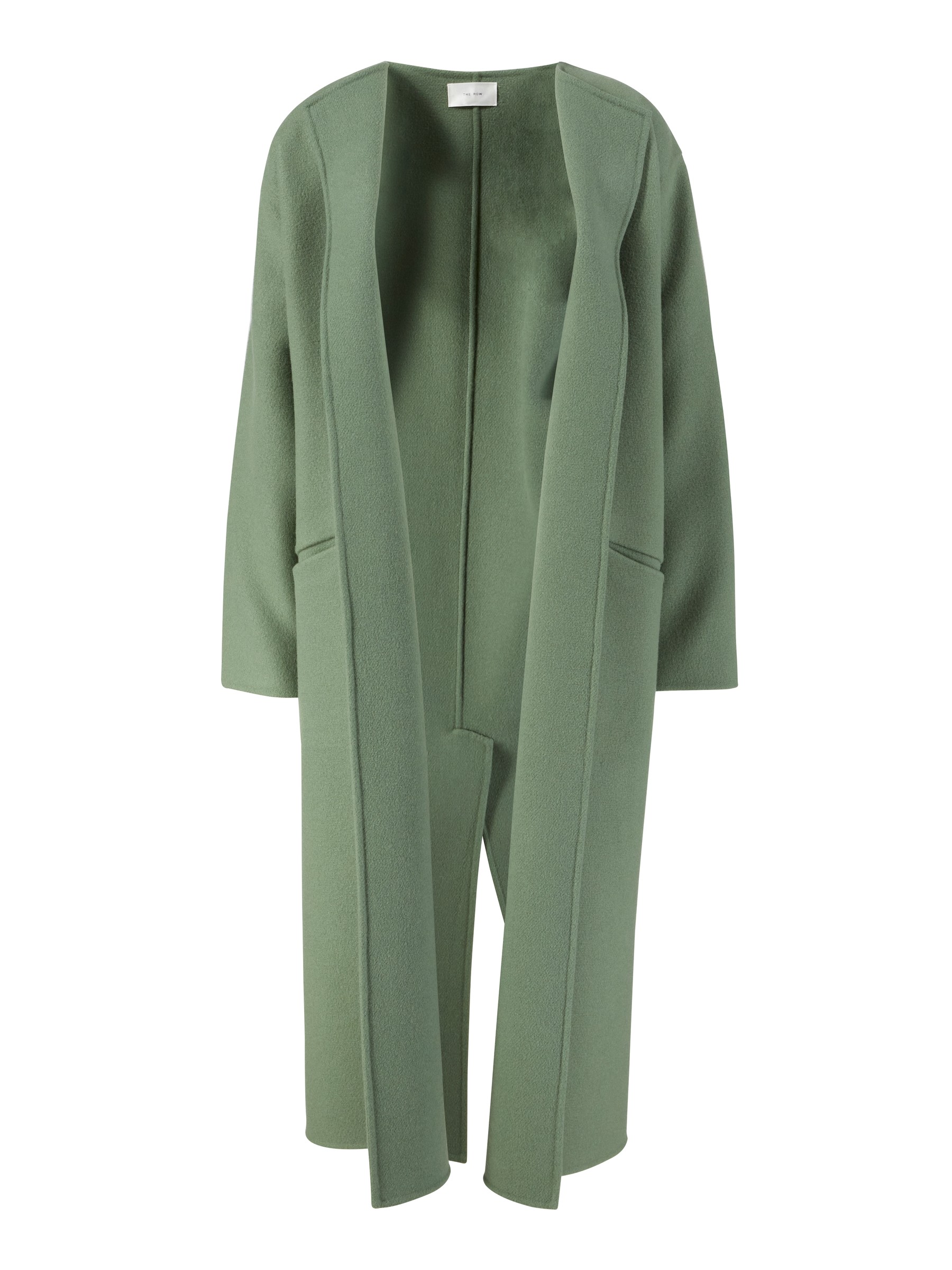 The Row Cashmere Coat Priske Green Cashmere Knits