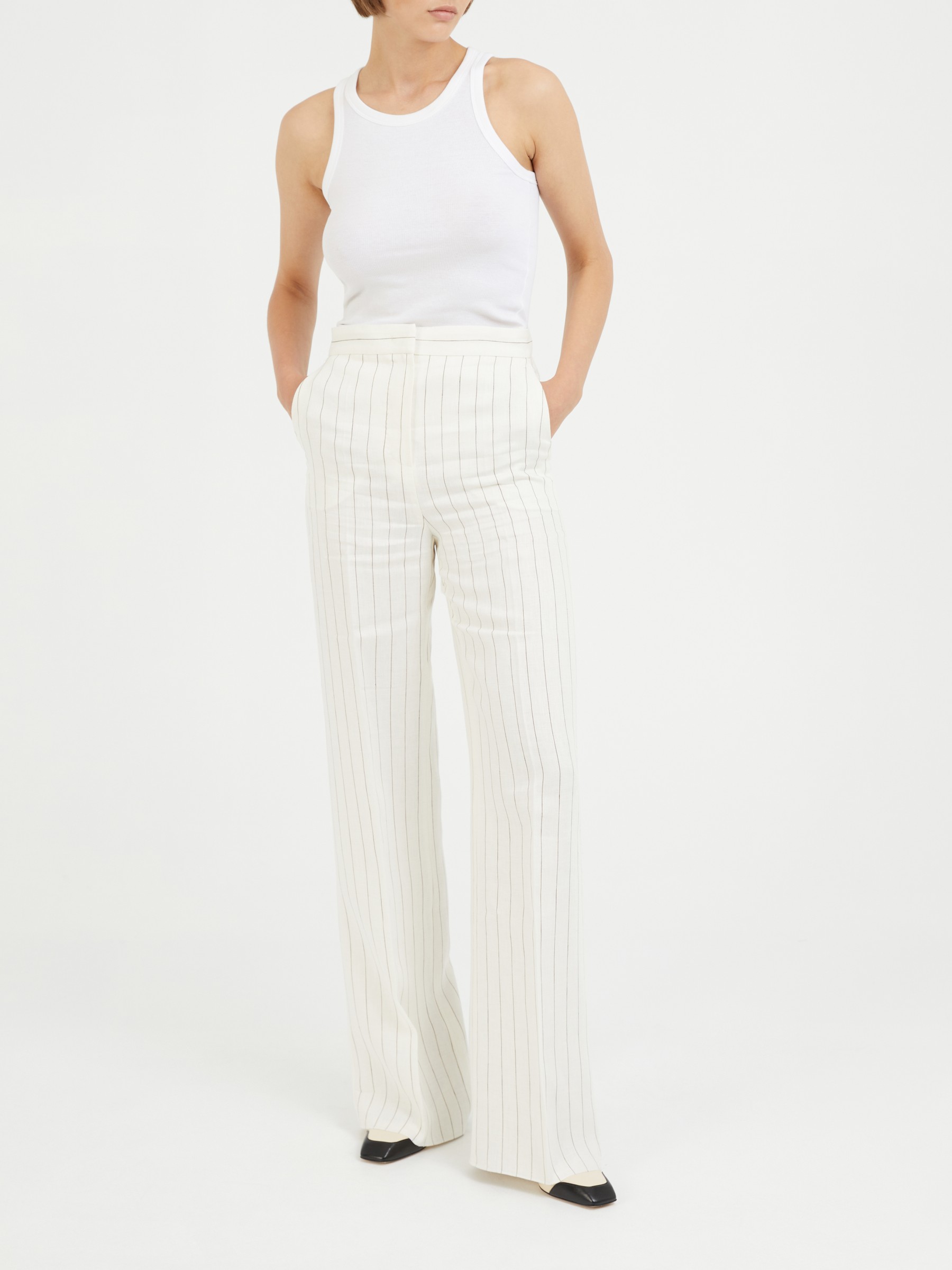 Max Mara Linen pants 'Popoli' White