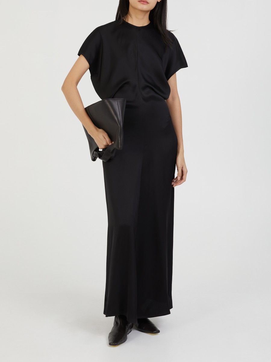 TOTEME Satin maxi dress black | Maxi dresses