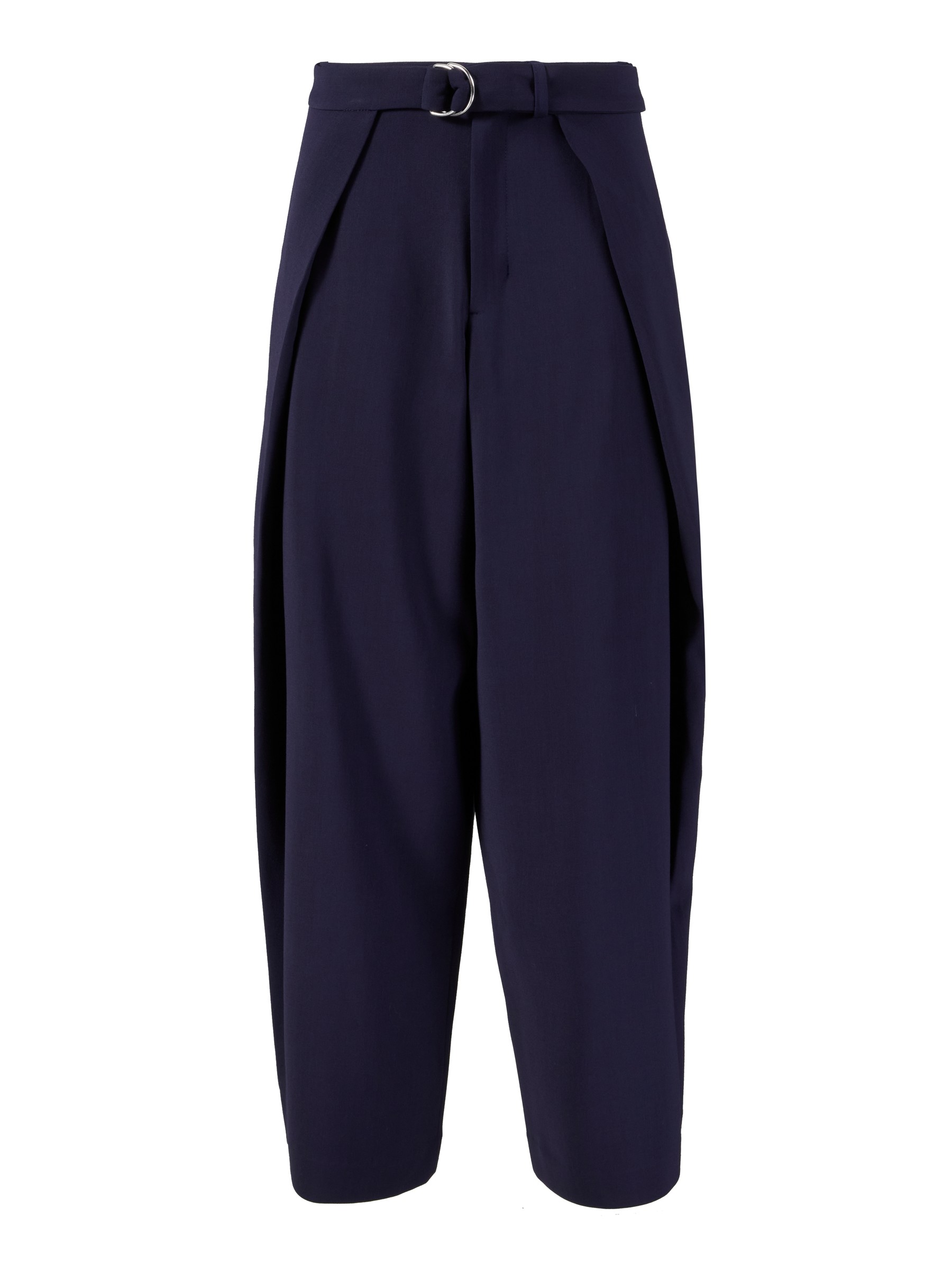 BELT LOOP WAIST PANTS - Navy blue