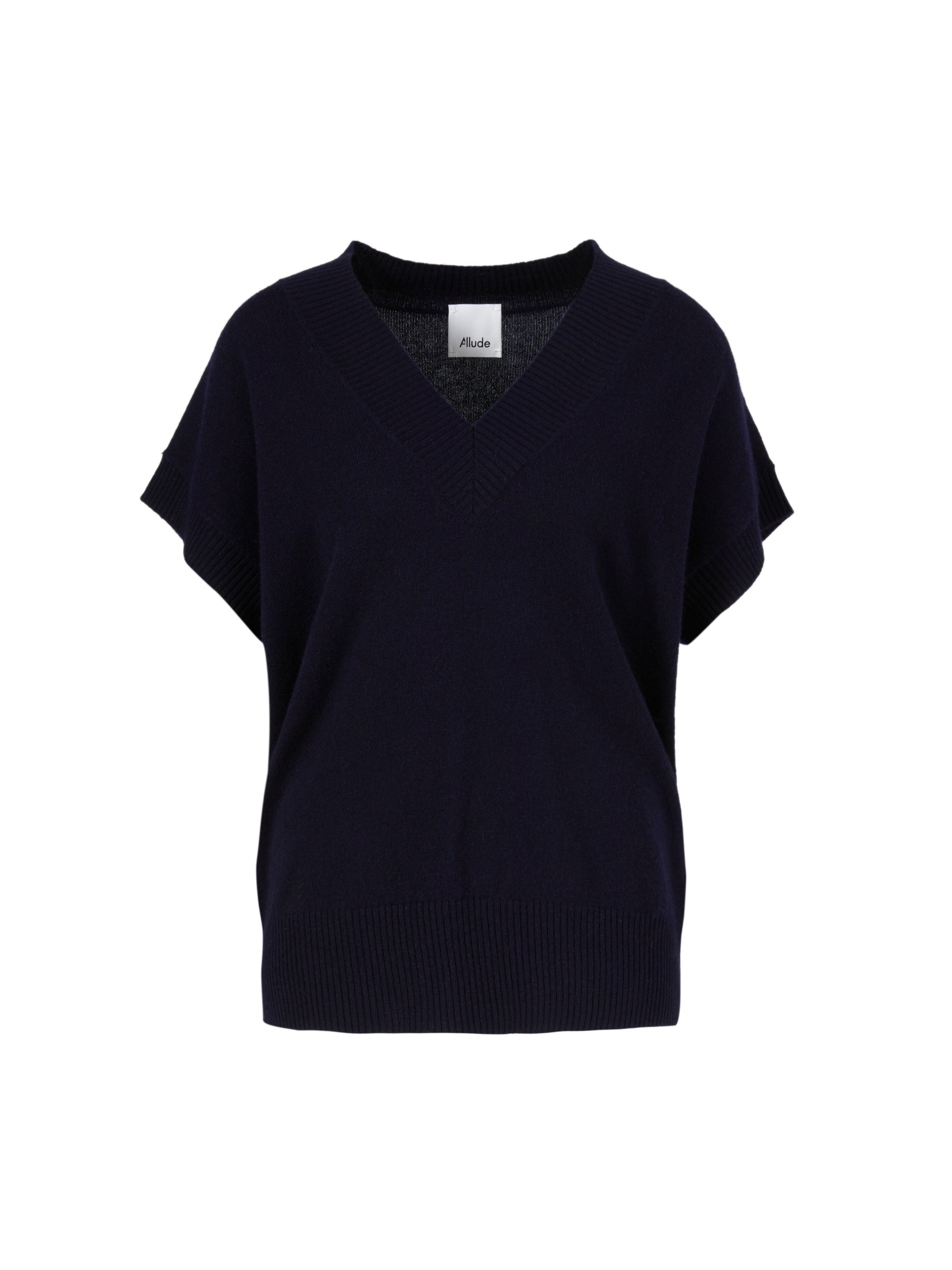 Damen Bekleidung Pullover und Strickwaren Ärmellose Pullover Allude Schurwoll-Cashmere-Pullunder Marineblau 