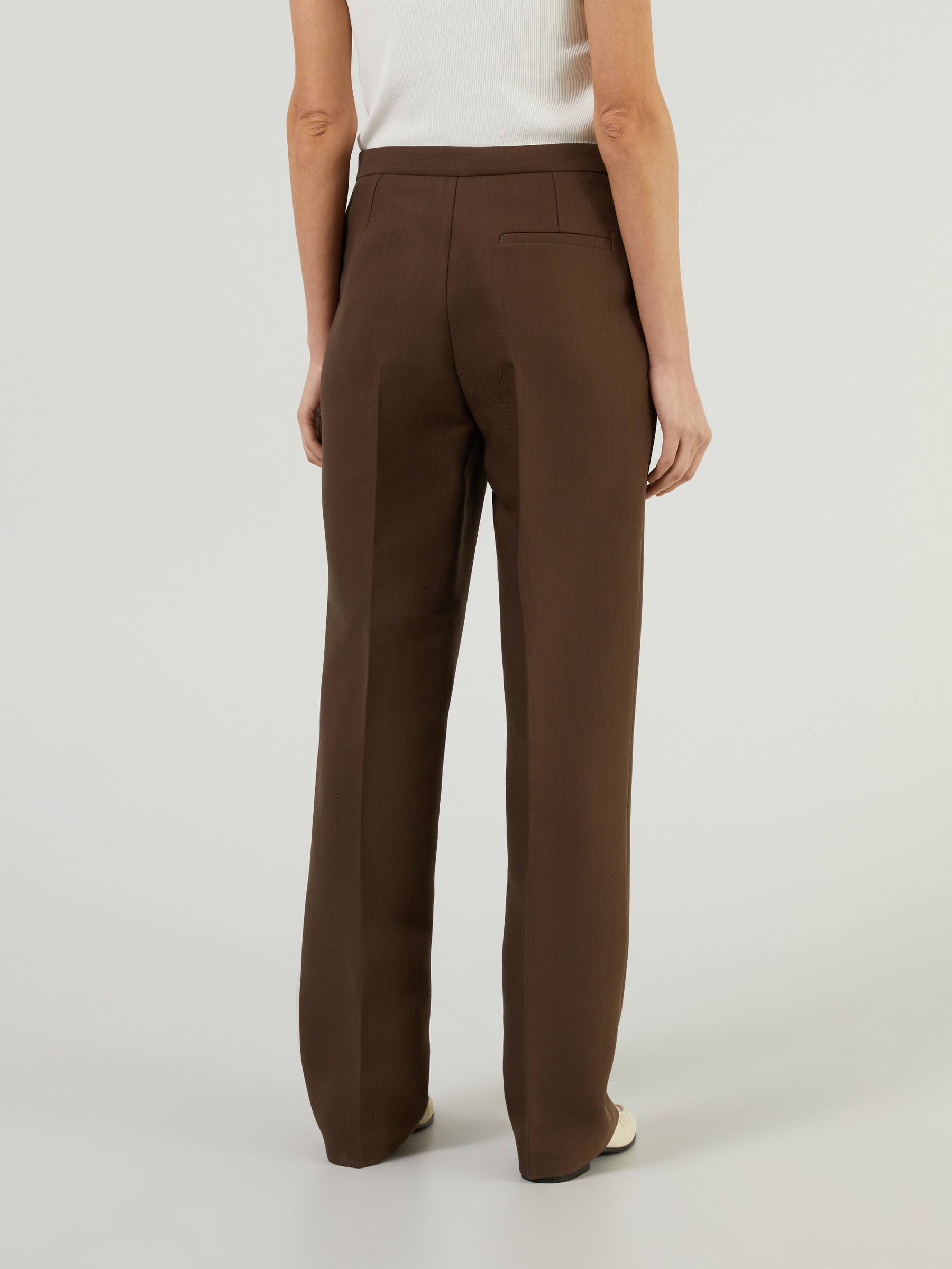 The Row Trousers Elia wool silk blend Brown Pants