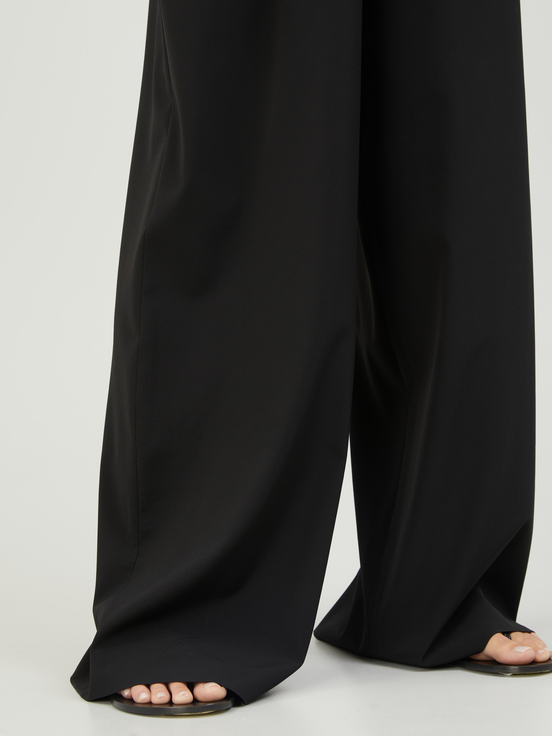 The Row Wide Wool Pants Barrie Black Slacks